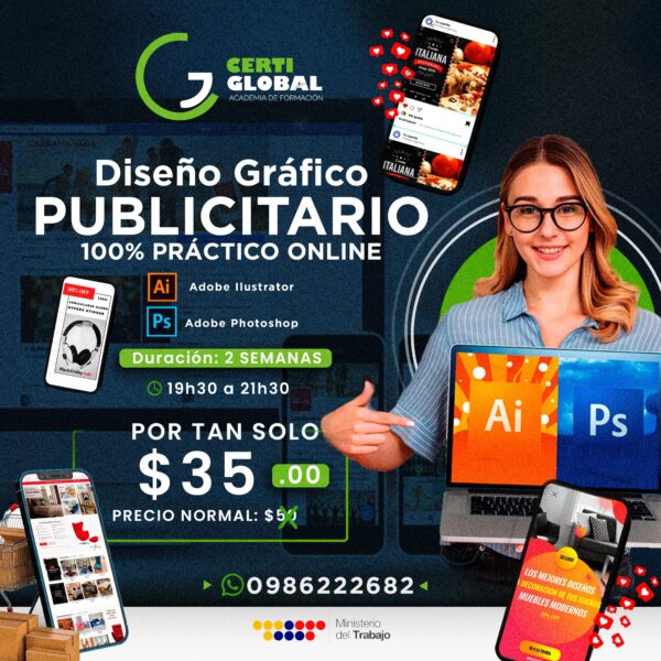 🎨 Curso Online: Diseño Gráfico Publicitario – 100% Práctico 🚀📢